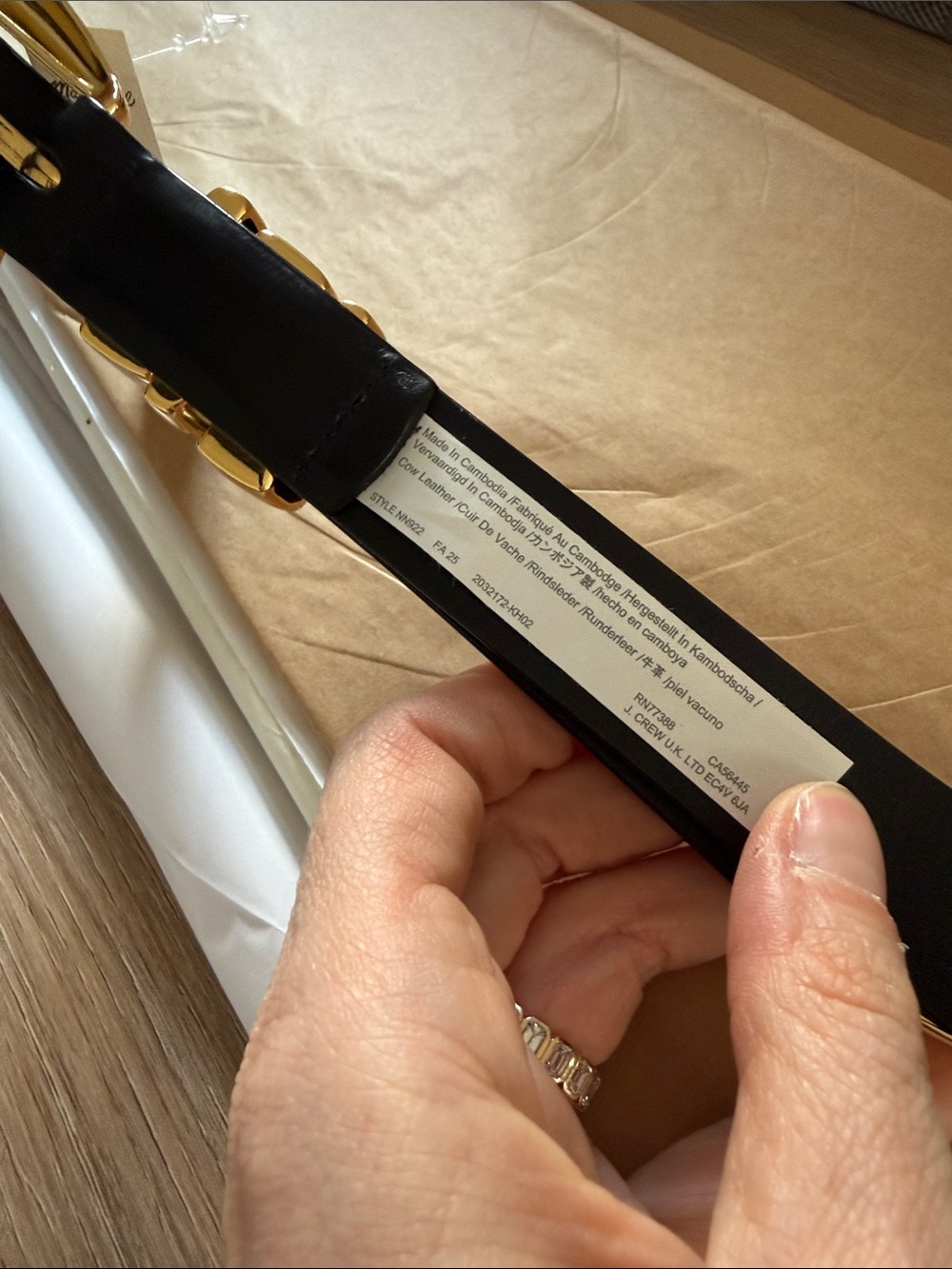 NWT: Madewell triple keeper belt in true black (M) - Picture 4 of 5